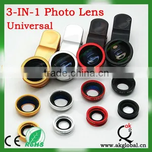3 in 1 Fish Eye +macro +wide Angle Lens for Mobile Phone thumbnail-1