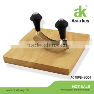 Easy To Grip And Cuts Simple Double Mezzaluna With Black Handles thumbnail-2