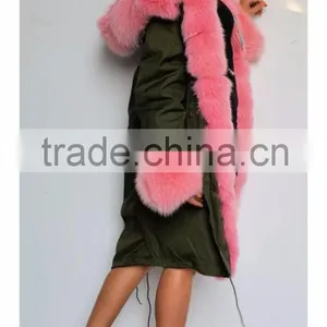 Casual Women Parka Jacket With Fox Hood thumbnail-1