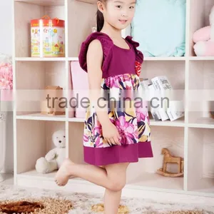Latest Fashion Baby One Piece Cotton Frocks Designs Kids Summer Printed Girl Dress thumbnail-5
