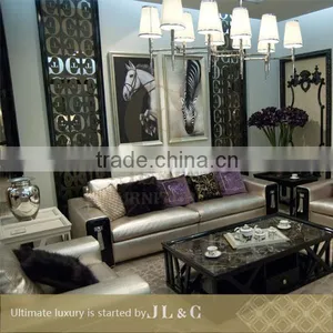 JS17 Living Room Furniture Sectional Sofa Top Layer Leather Sofa From JL&C Luxury Home Furniture New Sofa Designs thumbnail-1