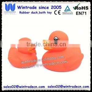 Bath Floating Rubber Duck Orange Toy thumbnail-1