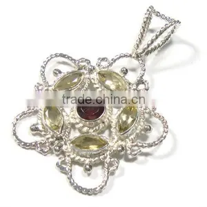 Hand Made Silver Gemstone Pendant 925 Sterling Silver thumbnail-1