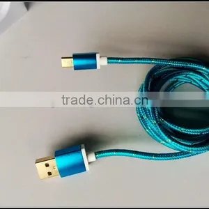 Colourful Braided Micro v8 and I5 Gold Plated Usb Cable With Aluminium Alloy Shell thumbnail-5
