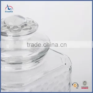 New Style Glass Wine Juice Dispenser Square Glass Beverage Dispenser With Tap thumbnail-6