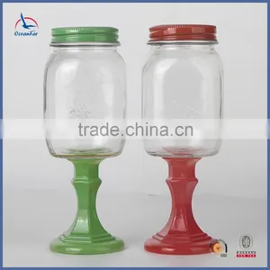 Wholesale Glass Mason Jar For Drinking Mason Jar With Stem thumbnail-1