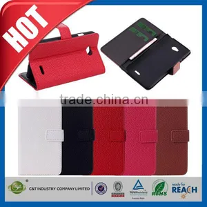 C&T Credit Card Leather Wallet Style Flip Cover for lg F70 D315 thumbnail-1