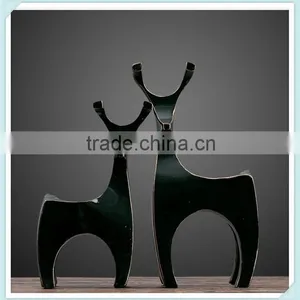 Resin Animal Shape Candle Holder Black Deer Candle Holder With Deer Shape Candle Stick thumbnail-2