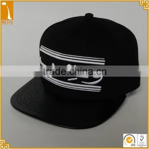Custom Black 6 Panel Unisex 100%cotton 3D Embroidered Snapback Baseball Cap thumbnail-1
