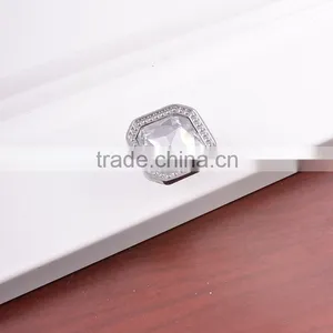 Chrome Plated Kitchen Cabinet Drawer Crystal Rhinestone Furniture Drawer Knob thumbnail-1