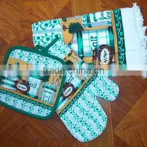 Printing 3pk Kitchen Set, Printed Kitchen Towel, Oven Mitten & Potholder thumbnail-1
