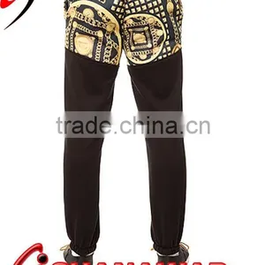 Gold Printed Joggers Pants For Mens thumbnail-1