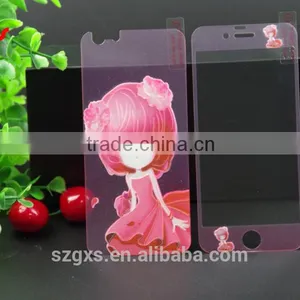 Beautiful Cartoon Mobile Phone Protective Case Front and Back Tempered Glass Screen Protector for Iphone 5 thumbnail-2