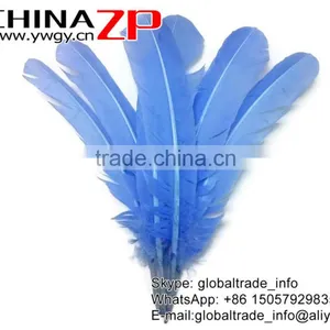 CHINAZP Crafts Wholesale Best Selling Dyed Sky Blue Solid Color Turkey Feathers thumbnail-2