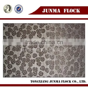 Red Flower Pattern Flocking Sofa Fabric Flocked Upholstery Sofa Fabric thumbnail-4