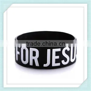 Wide Black Silicone Sport Wristband, Custom Cheap Silicone Wristbands thumbnail-2