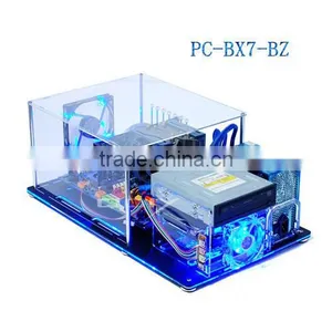 PC-BX7-BZ Deluxe ATX HTPC Half Mask Lid PC Acrylic Clear Computer Case thumbnail-1
