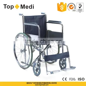 Top Sale Cheap Chromed Steel Manual Wheelchair With High Quality thumbnail-1