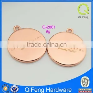 Q-2861 Metal Logo Tag for Bags Red Anti Color Beautiful Round Shape thumbnail-1
