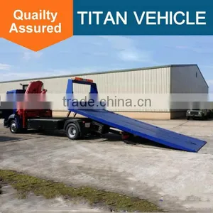 Wrecker Tow Truck , Flat Road Removal Truck Wrecker , Breakdown Recovery Truck Vehicle With 5 Tons Crane thumbnail-2