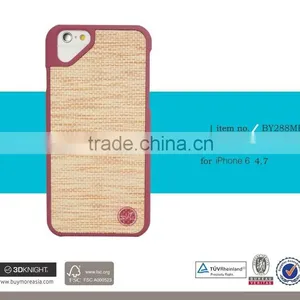Unique Fashion Case for IPhone 6s Natural Straw Material DIY Pattern Slim Thin PC Cover Protectors for Apple IPhone thumbnail-6