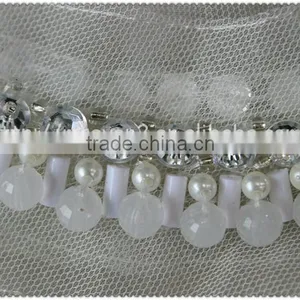 Latest Design Crystal Rhinestone Beaded Collars, Handmade Elegant Rehinestone Beaded Necklace thumbnail-3