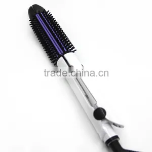 Electric 2 in 1 Brush Hair Straightening Curling Irons Hair Straightener Curler thumbnail-6