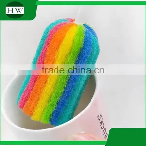 Kitchen Rainbow Plastic Sponge Long Handle Hanging Tableware Water Cup Bottle Clean Cleaning Brush thumbnail-5