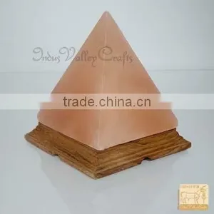 Pyramid Salt Lamp, Crystal Salt Lamp,Crafted Rock Salt Lamp thumbnail-1