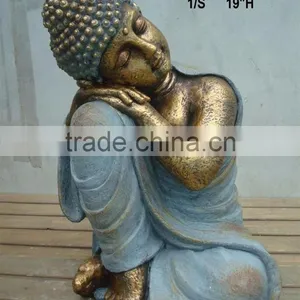 India Market Fiberstone Sitting Buddha Statue thumbnail-1