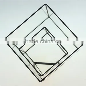 DIY Decor Accessories Bevel Square Glass Greenhouse Indoor Plant Glass Terrarium thumbnail-2