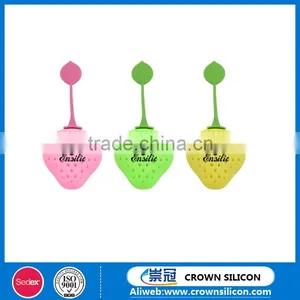 Food Grade Eco-friendly Fruit Shape Silicone Tea Infuser, Strawberry Shape Silicone Tea Bag thumbnail-1