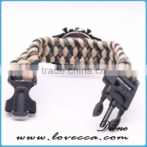 Outdoor Survival Waterproof Hot Selling Fashion Compass Watch Paracord Bracelet With Fishing Bag thumbnail-4