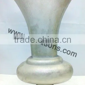 Home Decor Floor Vase , Antique Finish Vase , Tabletop Flower Vase , Metal Flower Antique Vase thumbnail-3