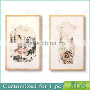 Framed Handmade Woman Figure Oil Group Painting thumbnail-1
