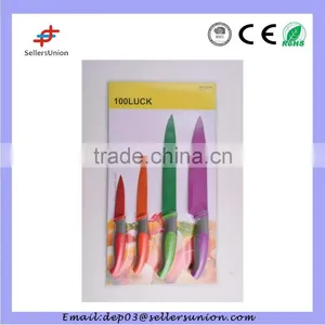 2015 Hot Sale 4pcs Colorful Stainless Steel Kitchen Knife Set thumbnail-1