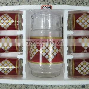 JK004 7pcs Glass Drinking Set With Deco thumbnail-6