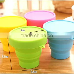 The Silicone Collapsible Outdoor Folding Cup Retractable Drinking Water Cup thumbnail-6