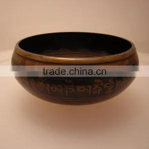 High Quality Symbolic Carved Healing Meditation Tibetan Singing Bowl thumbnail-2