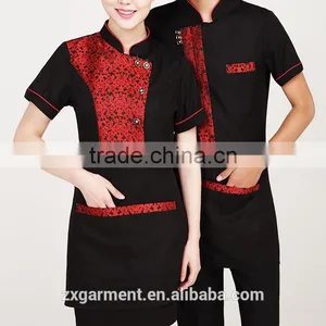 OEM New Design Chinese Hotel Restaurant Uniform Waiter Waitress Uniform thumbnail-3