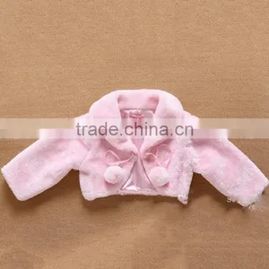 2016 Latest Girl Winter Frock Pink Cute Faux Fur Cape HSC9842 thumbnail-1