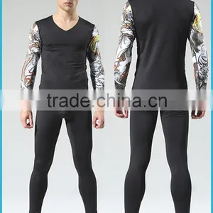 Digital Printing Winter Heated Thermal Underwear Fleece Polypropylene Young Men Baselayer Underwear thumbnail-1