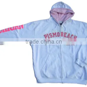 Quality Applique Work White Fleece Hoodie thumbnail-1