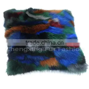 CX-D-55 Home Decoration Pillow Patchwork Real Fox Fur Cushion & Pillow Cover thumbnail-3