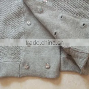 High Quality Unisex Children Double Row Pearl Beaded Buttons Autumn Cardigan Sweater (BKNB5273) thumbnail-2