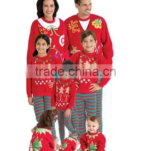 Wholesale Christmas Minion Red Stripe Kids Couples Pajamas thumbnail-1