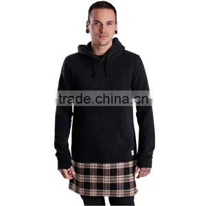 Bulk Black Fashion Extra Long Thick Hoodie Tall Hoodies thumbnail-1