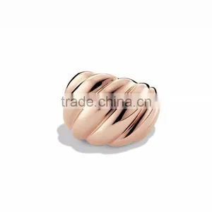 Plain Rose Gold Plated Big Designer Ring thumbnail-1