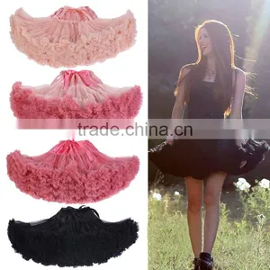 Plus Size Chiffion Teen Fluffy Adult Long Tutu Pettiskirt thumbnail-3