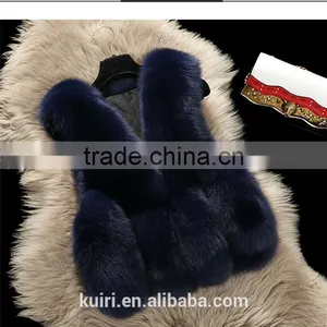 High Quality Hot Sales Type Fur 100% Real Fox Fur Short Vest Jacket Gilet Waistcoat Coat Fashion Warm Ladies thumbnail-5
